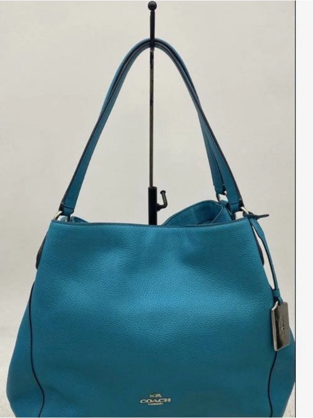 Coach Teal Pebbled Leather Shoulder Bag